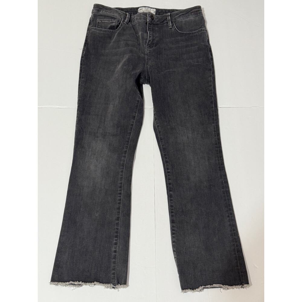 Free People Gray Fray Raw Hem Jeans, Size 31